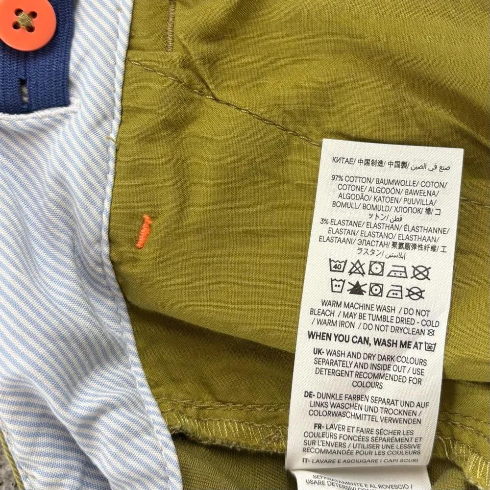 Mini Boden Kids' Wide Leg Chinos Green Olive Adjustable Waist Boys Size 10 - Picture 6 of 6
